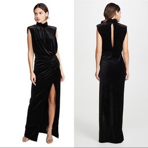 Revolve Ronny Kobo Venette Velvet Dress in Black